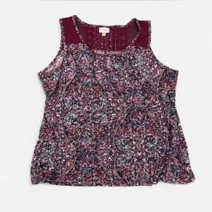 Avenue Patterned Sleeveless Blouse